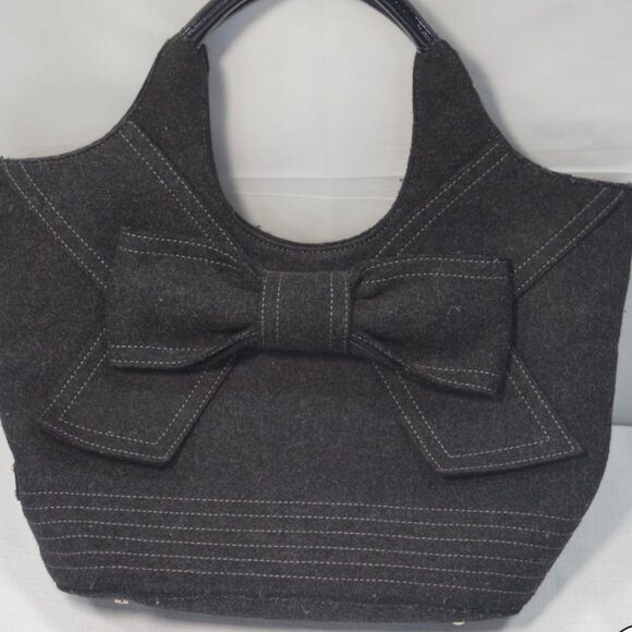 Kate Spade Walker Charcoal Wool Tate Handbag~Rare~Vintage~Classic - Picture 1 of 9